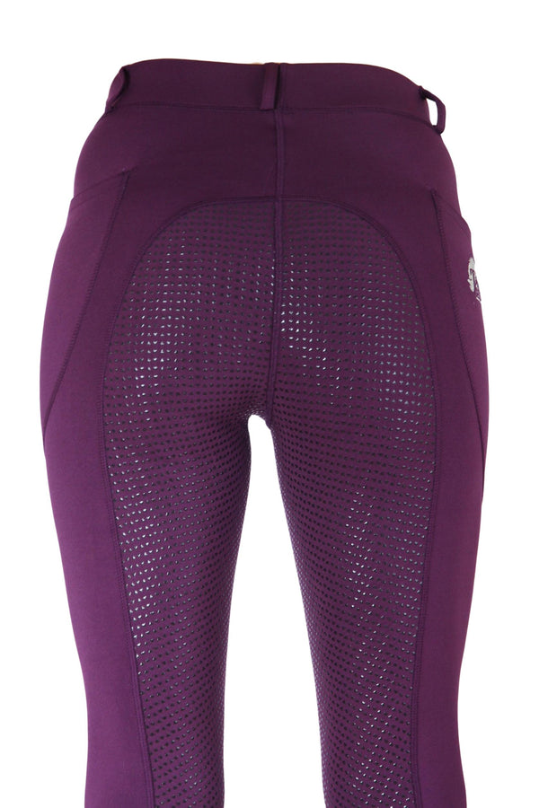 Silicone Seat Horse Riding Tights In Wine Color