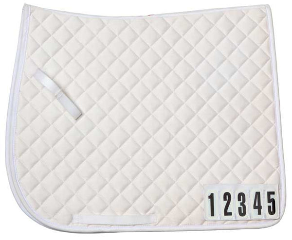 Zilco Competition Number Dressage Saddlecloth White-HORSE: Saddlecloths-Ascot Saddlery