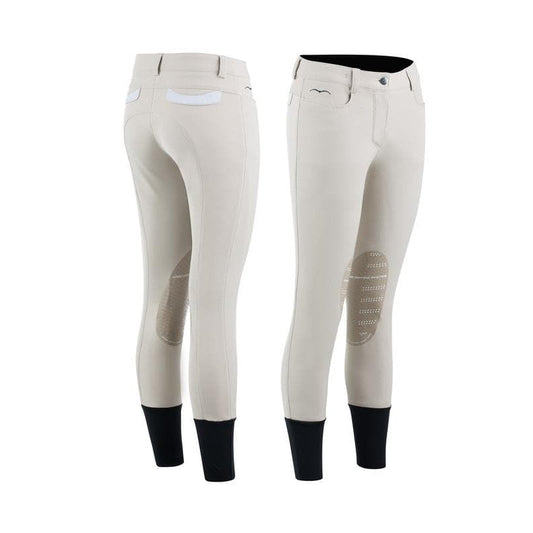 Animo brand beige equestrian riding breeches with knee grips.