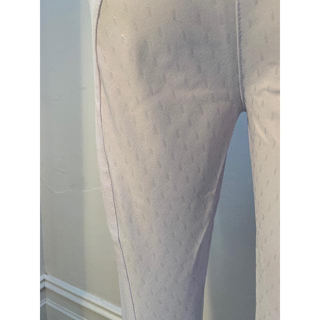 Anna Scarpati horse riding breeches with subtle pattern detail.