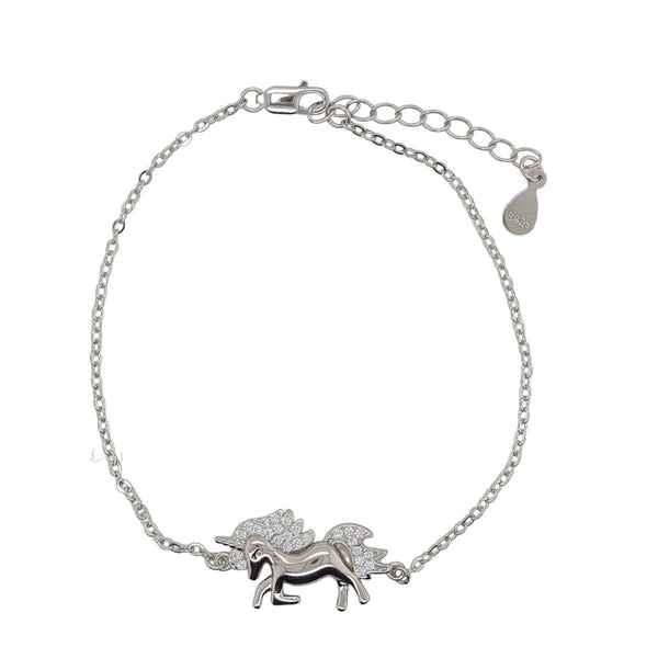 Mountain Creek Jewellery Stirling Silver Braclet with Cubic Zirconia Unicorn