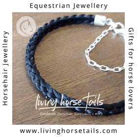 Braided Horsehair Bracelet in Sterling Silver chain and clasp-Living Horse Tales Jewellery By Monika-The Equestrian