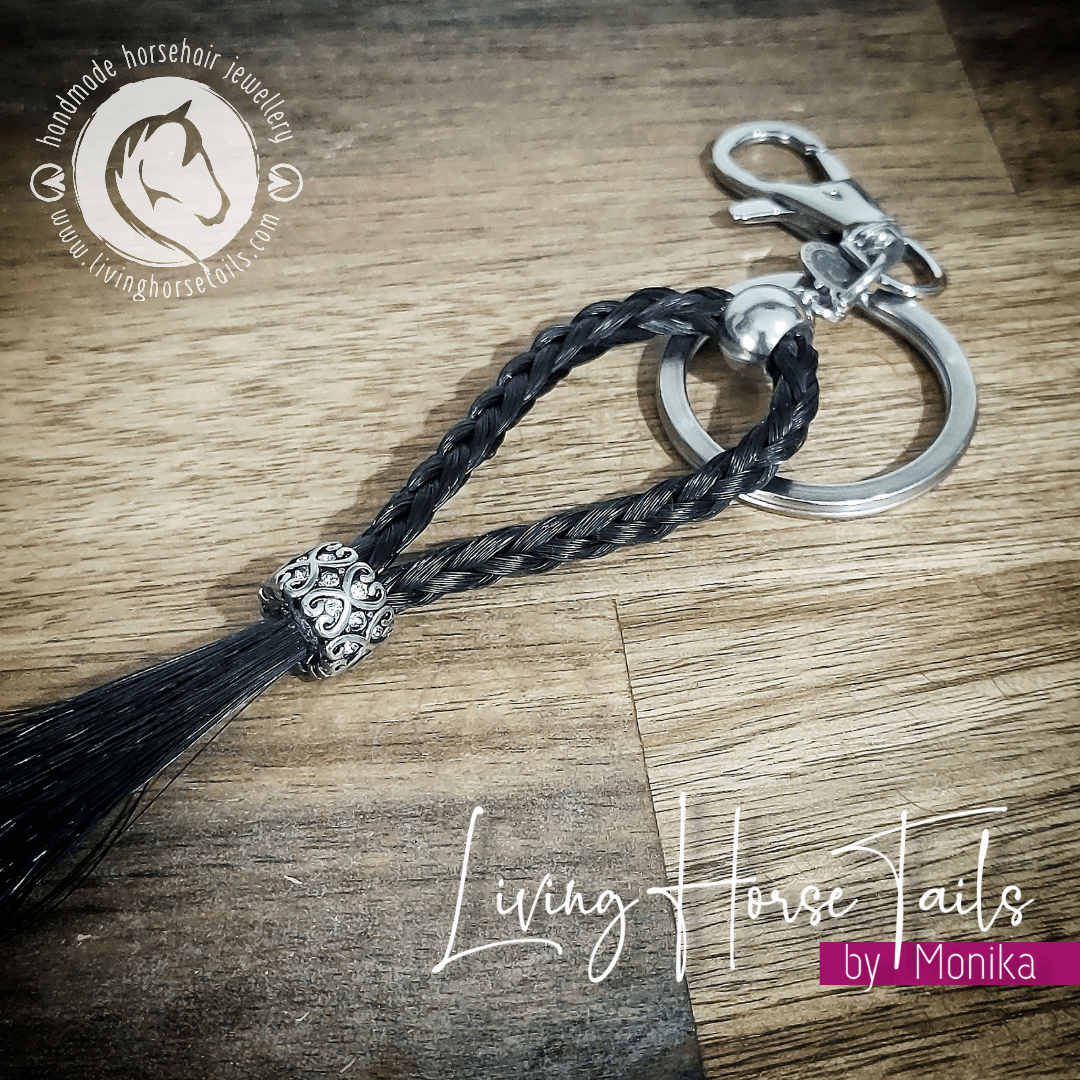 Braided Horsehair Key / Bag Clip-Living Horse Tales Jewellery By Monika-The Equestrian