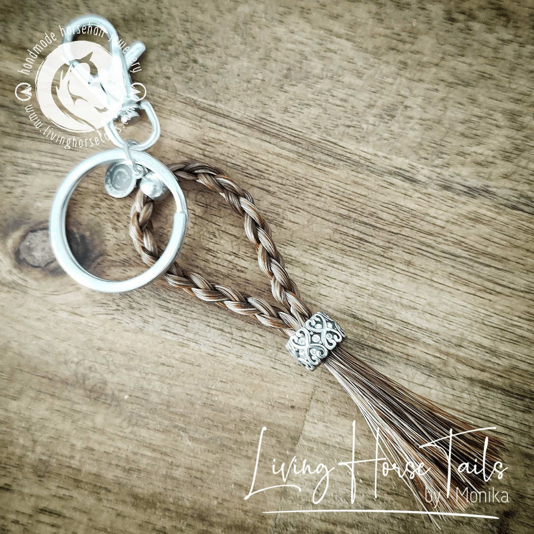 Braided Horsehair Key / Bag Clip-Living Horse Tales Jewellery By Monika-The Equestrian