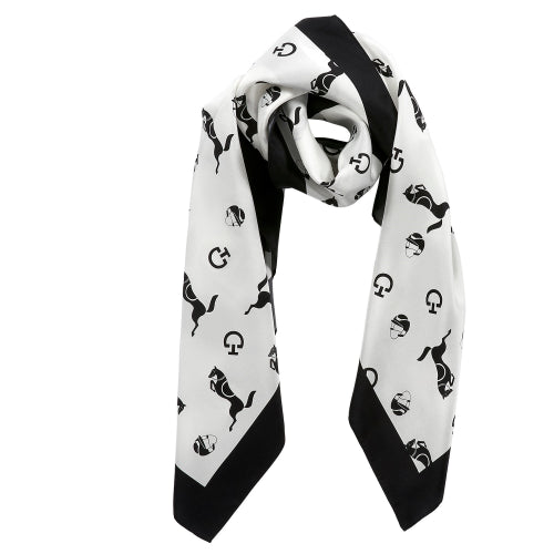 Cavalleria Toscana CT Horses and Helmet Silk Scarf-Trailrace Equestrian Outfitters-The Equestrian