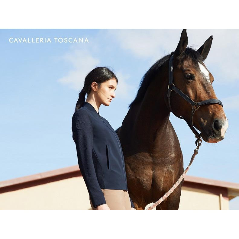 Cavalleria Toscana Embossed Jersey Jacket - Contrast Stripe-Trailrace Equestrian Outfitters-The Equestrian
