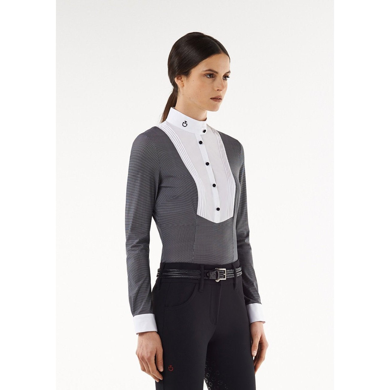 Cavalleria Toscana Tech Long Sleeve Shirt With Bib-Trailrace Equestrian Outfitters-The Equestrian