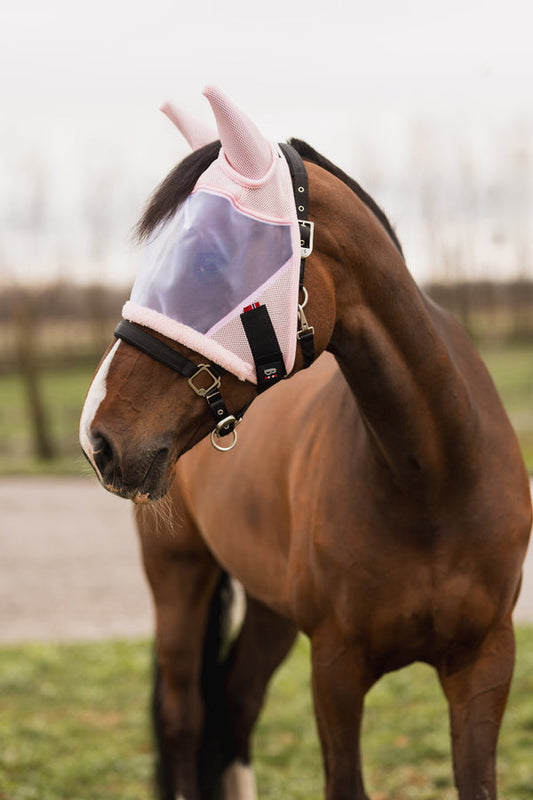 B Vertigo Rouge Reflection Fly Mask Pink