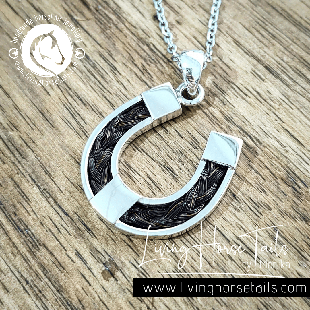 DIY Horseshoe Horse Hair Pendant Kit in Sterling Silver.-Living Horse Tales Jewellery By Monika-The Equestrian