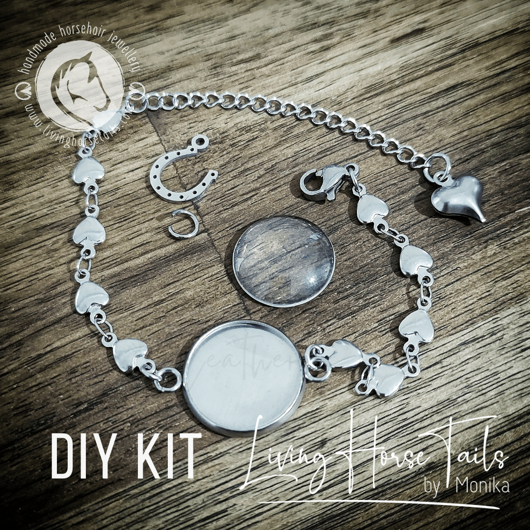 DIY Kit to make your own Stainless Steel Glass Bracelet (R)-Living Horse Tales Jewellery By Monika-The Equestrian