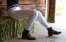 White Coolmax Breeches with Silicone seat grip. Sizes 6 to 28