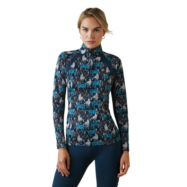 Ariat Women's Sunstopper 2.0 1/4 Zip Mosaic Blue
