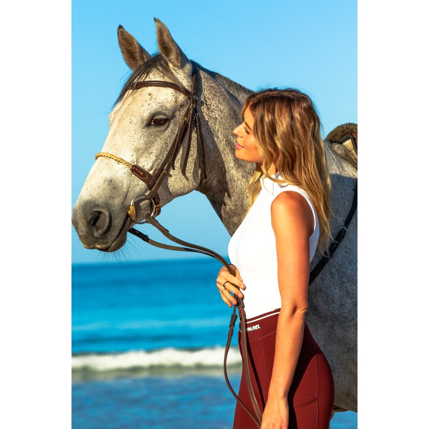 HLH Equestrian Apparel X It's Peach Sleeveless Show Shirt-Southern Sport Horses-The Equestrian