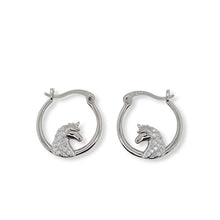 Mountain Creek Jewellery Sterling Silver Hoops with Cubic Zirconia Unicorn