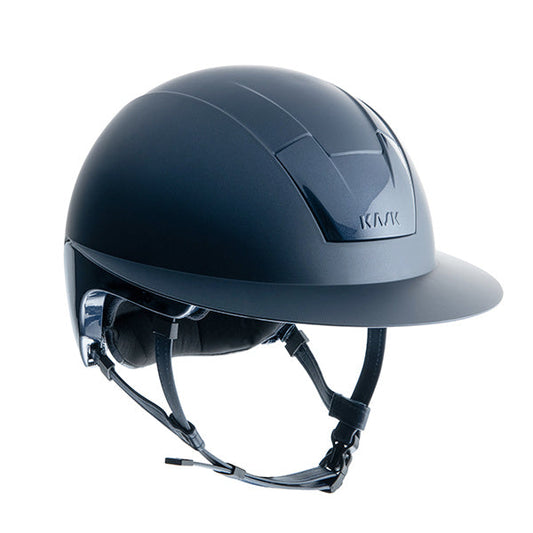 KASK brand horse riding helmet, black, modern design, safety gear.