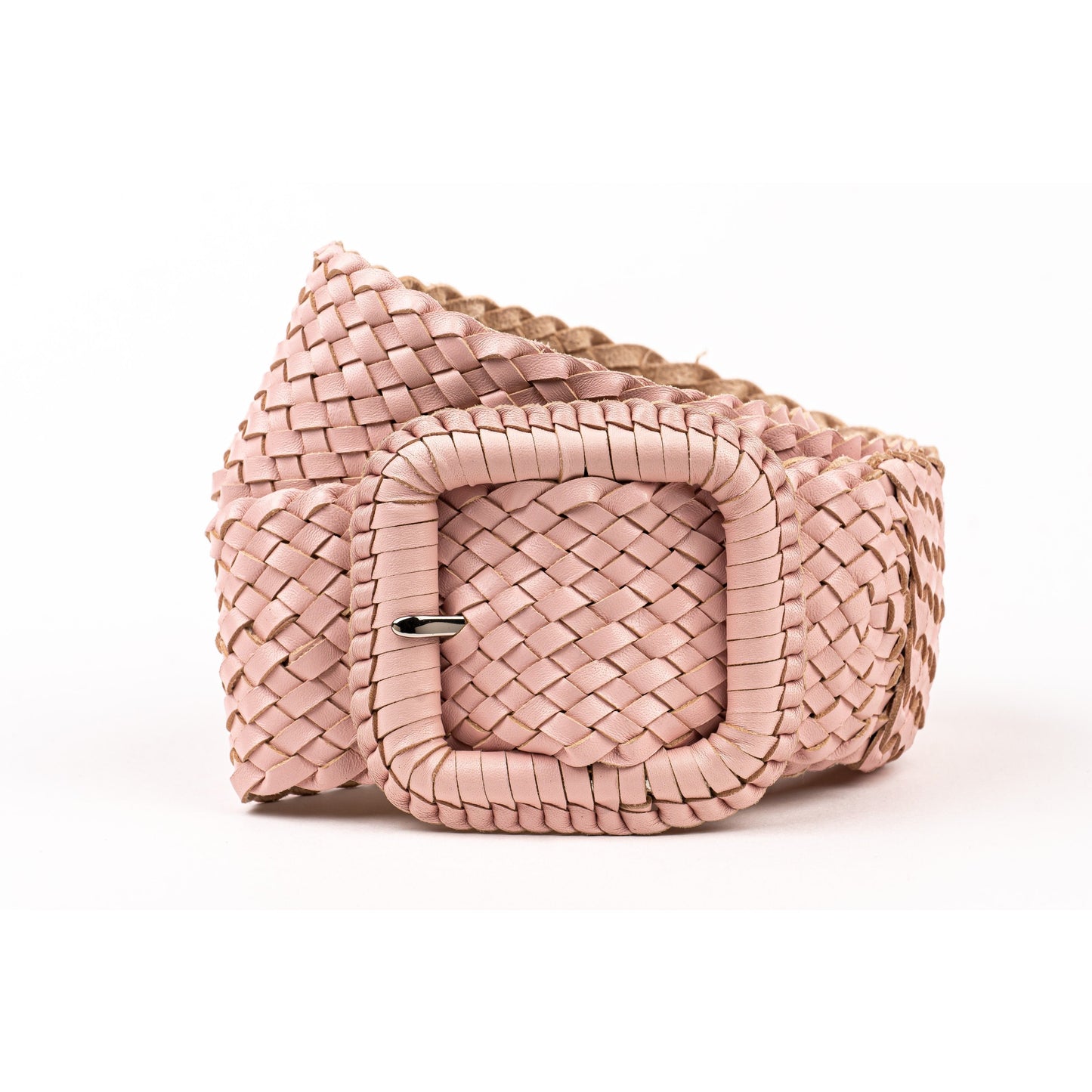 Leather Plaited Belt - Blush Pink-Hitchley & Harrow-The Equestrian