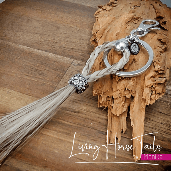 Living Horse Tails Braided Horsehair Key / Bag Clip Custom jewellery Monika Australia horsehair keepsake