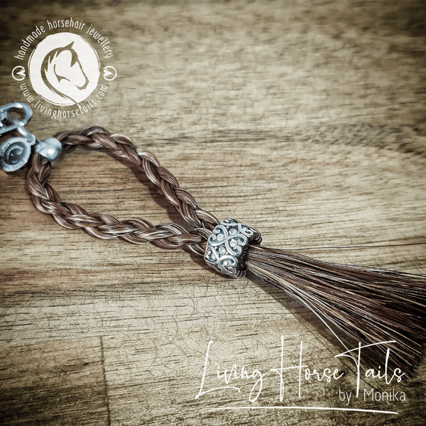 Living Horse Tails Braided Horsehair Key / Bag Clip Custom jewellery Monika Australia horsehair keepsake