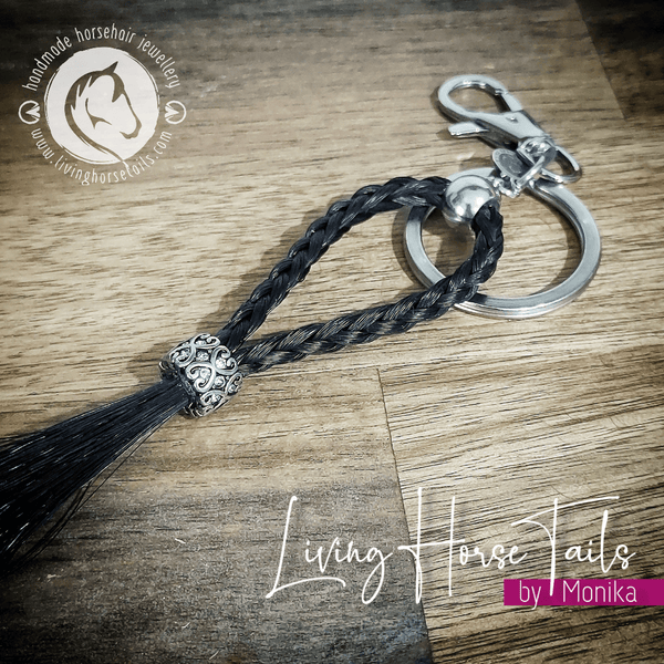 Living Horse Tails Braided Horsehair Key / Bag Clip Custom jewellery Monika Australia horsehair keepsake