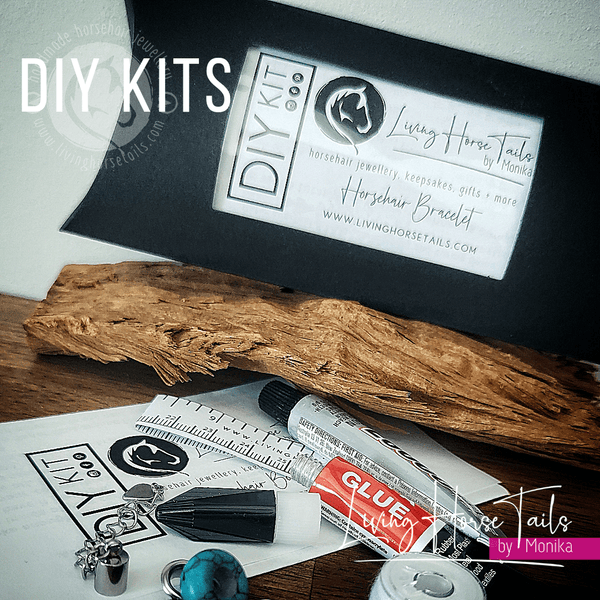 Living Horse Tails DIY Horsehair Bracelet Kit in Stainless Steel Heart Bead. Custom jewellery Monika Australia horsehair keepsake