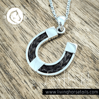 Living Horse Tails DIY Horseshoe Horse Hair Pendant Kit in Sterling Silver. Custom jewellery Monika Australia horsehair keepsake