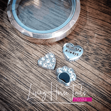 Living Horse Tails DIY Kit for Stainless Steel 30mm Locket - Horseshoe or Paw Custom jewellery Monika Australia horsehair keepsake