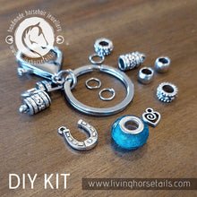 DIY KIT Keyring with acrylic glitter bead. Make your own with Horse tail hair. Bracelet Living Horse Tails Handmade Jewellery Custom Horse Hair Keepsakes Australia