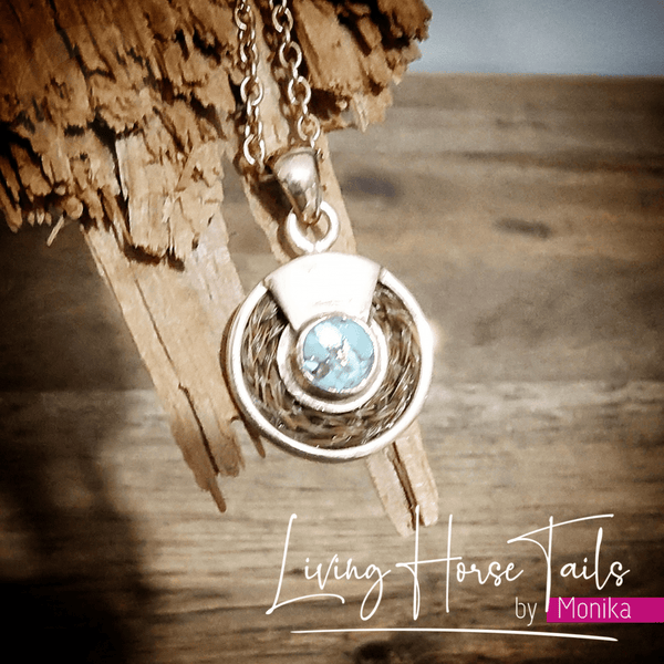 Living Horse Tails Endless Circle of Love Pendant with Horsehair Custom jewellery Monika Australia horsehair keepsake