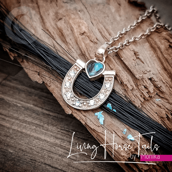 Living Horse Tails Horseshoe Keepsake Memorial Necklace 2 Custom jewellery Monika Australia horsehair keepsake