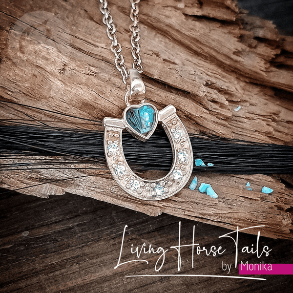 Living Horse Tails Horseshoe Keepsake Memorial Necklace 2 Custom jewellery Monika Australia horsehair keepsake