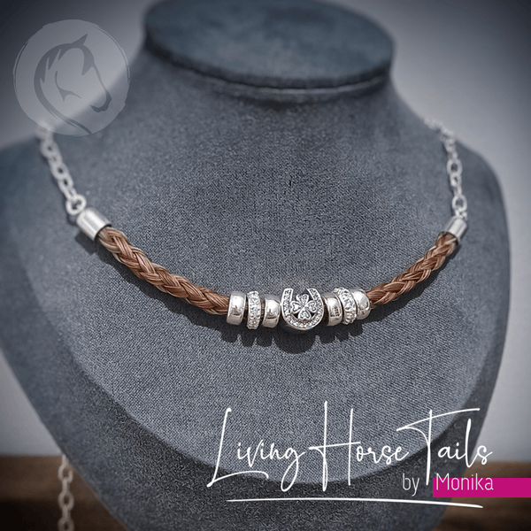 Lucky Horseshoe Sterling Silver Horsehair necklace