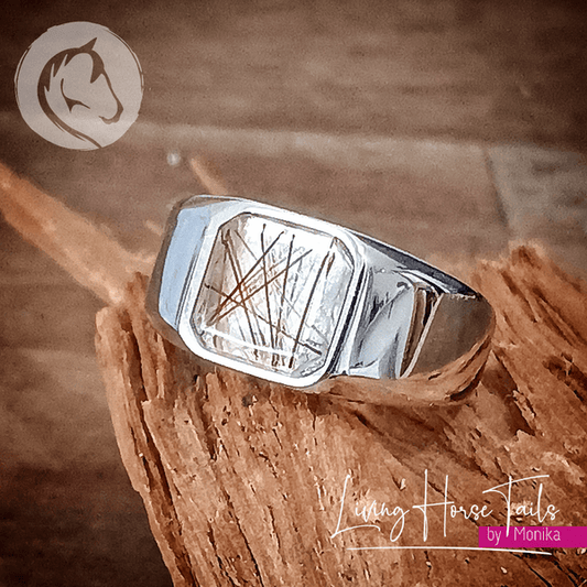 Living Horse Tails Keepsake Memorial Resing Ring- Style 2 Custom jewellery Monika Australia horsehair keepsake