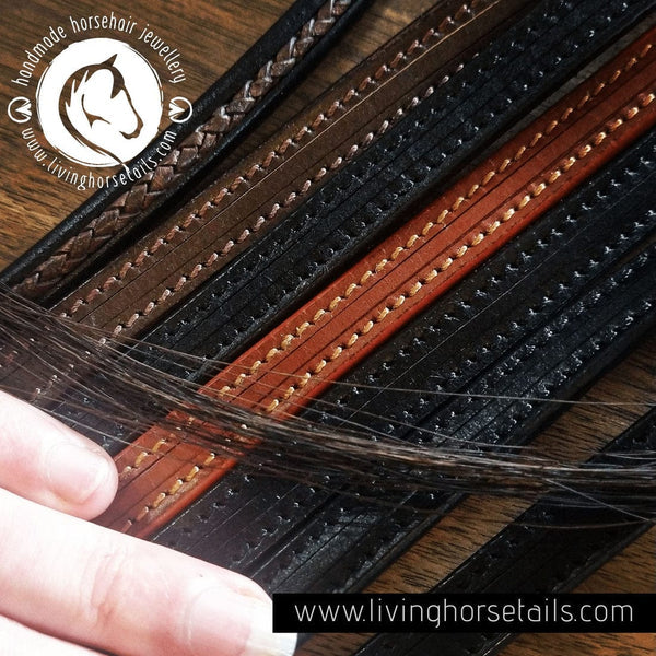 Living Horse Tails Leather and Stainless Steel Horsehair Keyring Fob Custom jewellery Monika Australia horsehair keepsake