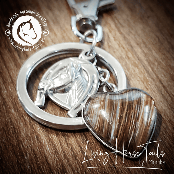 Stainless Steel Horsehair Keepsake Keyring