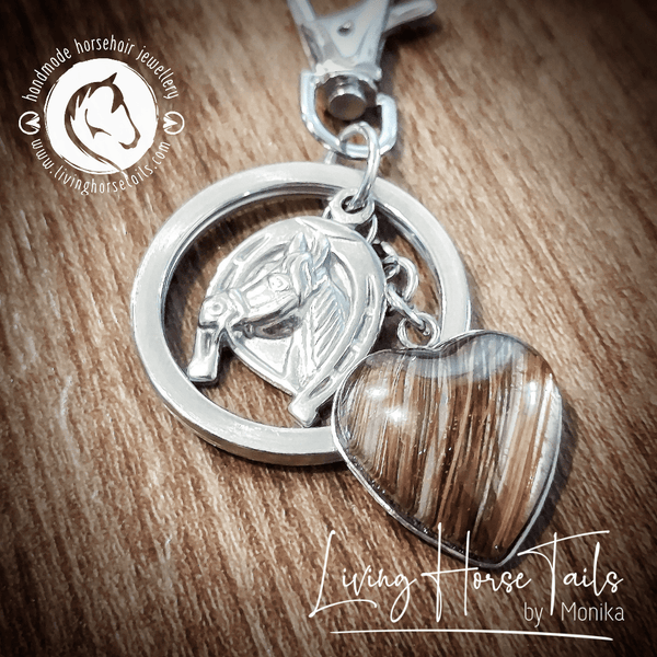 Stainless Steel Horsehair Keepsake Keyring