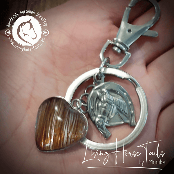 Stainless Steel Horsehair Keepsake Keyring