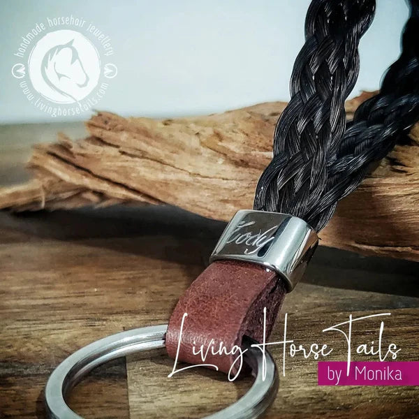 Stainless Steel Horsehair Keyring Fob