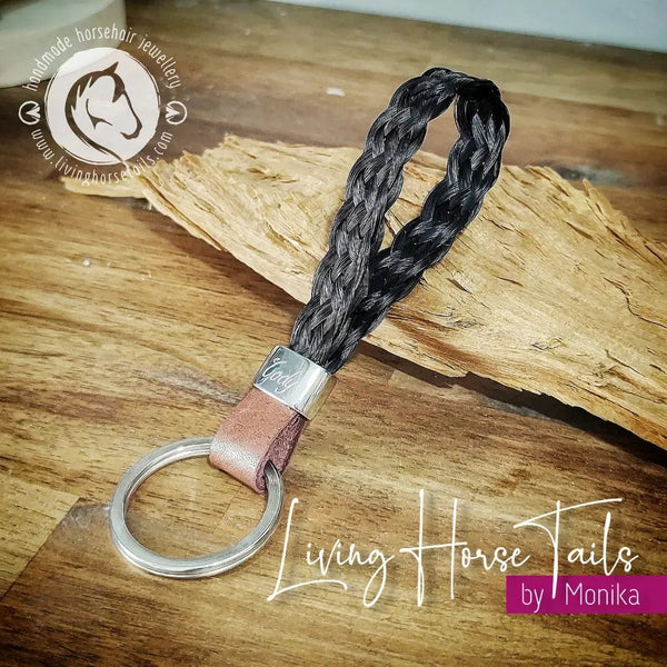 Stainless Steel Horsehair Keyring Fob