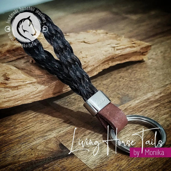 Stainless Steel Horsehair Keyring Fob