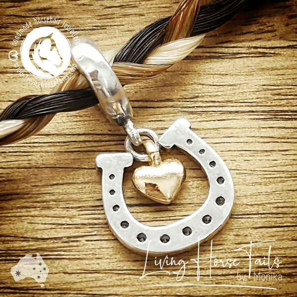 Living Horse Tails Sterling Silver Horseshoe Beads Custom jewellery Monika Australia horsehair keepsake