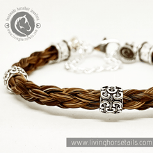 Living Horse Tails Sterling Silver Swarovsky 4 Strand Round Horsehair Braided Bracelet Custom jewellery Monika Australia horsehair keepsake