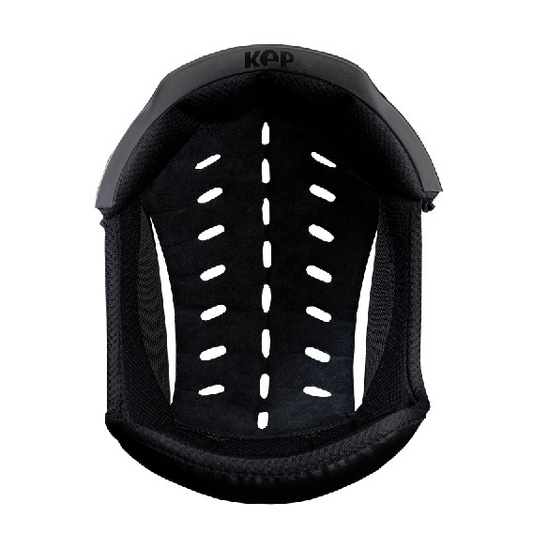 KEP brand black equestrian riding helmet with ventilation holes.