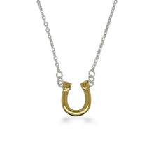 Mountain Creek Jewellery Stirling Silver Horseshoe Necklace with Yellow Gold Plating