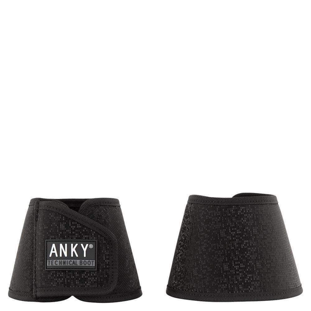 Pair of ANKY Technical horse bell boots in black color.