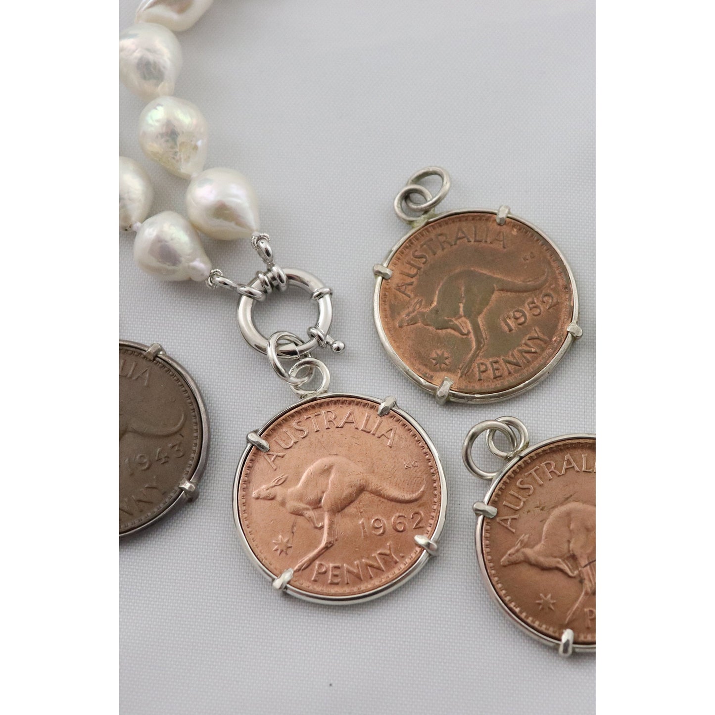 Vintage Australian penny coin necklace.