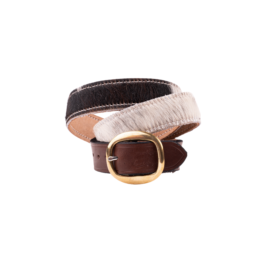 Horsehair belt with gold buckle.