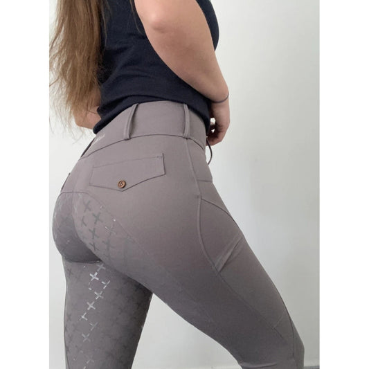 Saddle Co “The Label” Equestrian Riding Tights - Stone Grey-Vivarchie Equestrian-The Equestrian