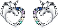 Mountain Creek Jewellery Multi Colour Cubic Zirconia Unicorn Studs