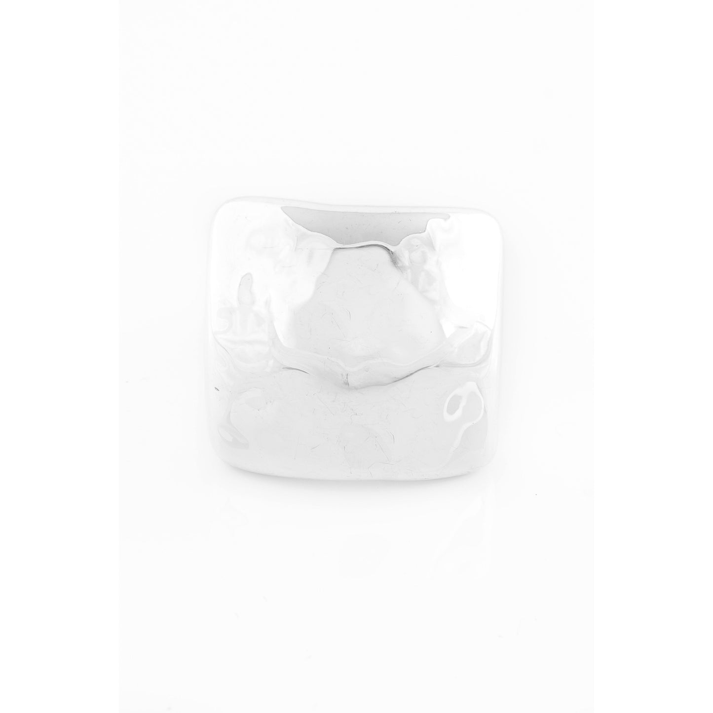 White square ceramic ashtray.
