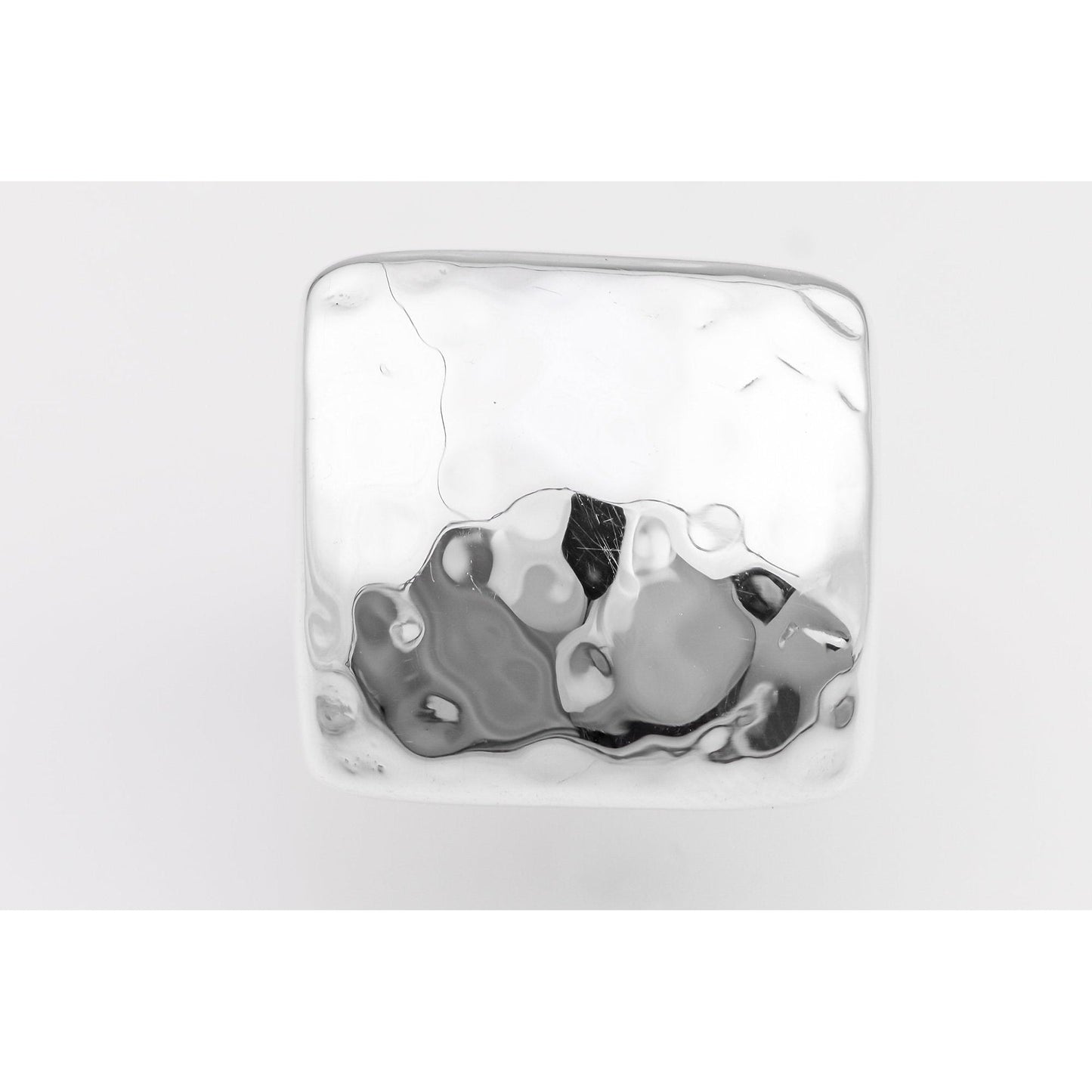 Clear square ice cube isolated